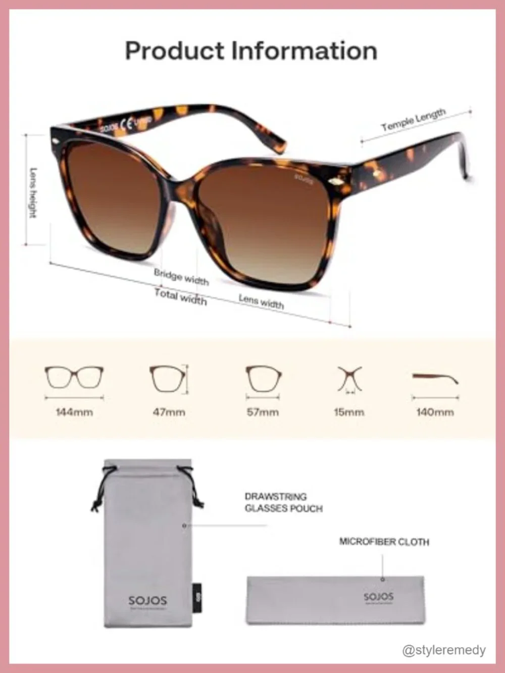 Trendy Square Oversized Polarized Sunglasses UV400 Protection